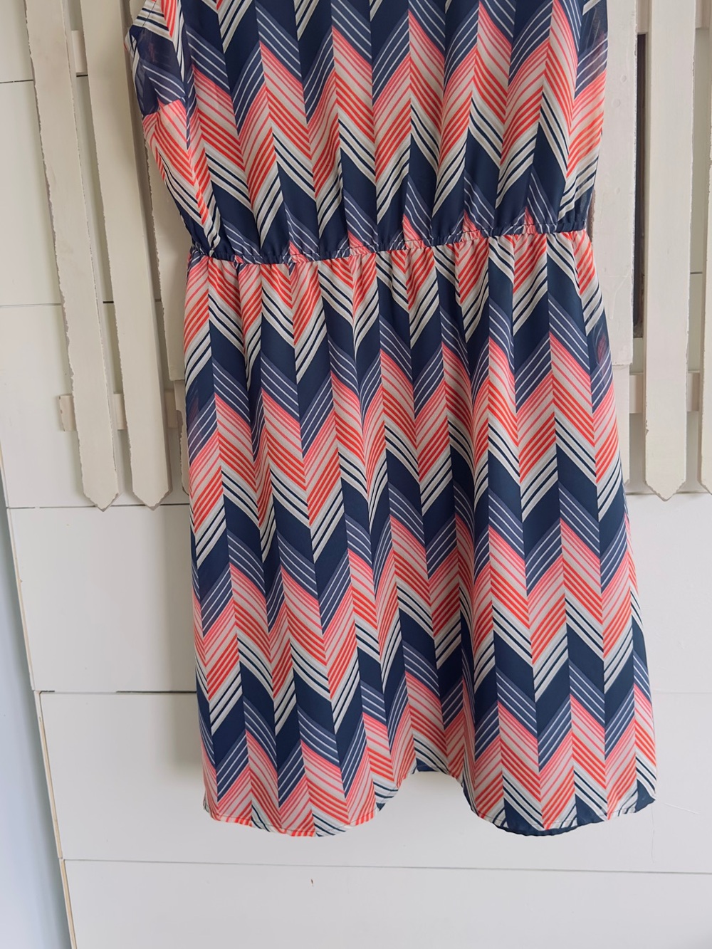 GAP Navy, Coral and White Chevron Women’s Dress